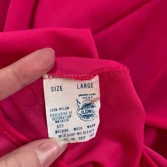 Vintage 70s got pink lingerie set peignoir robe ML - Picture 6 of 8